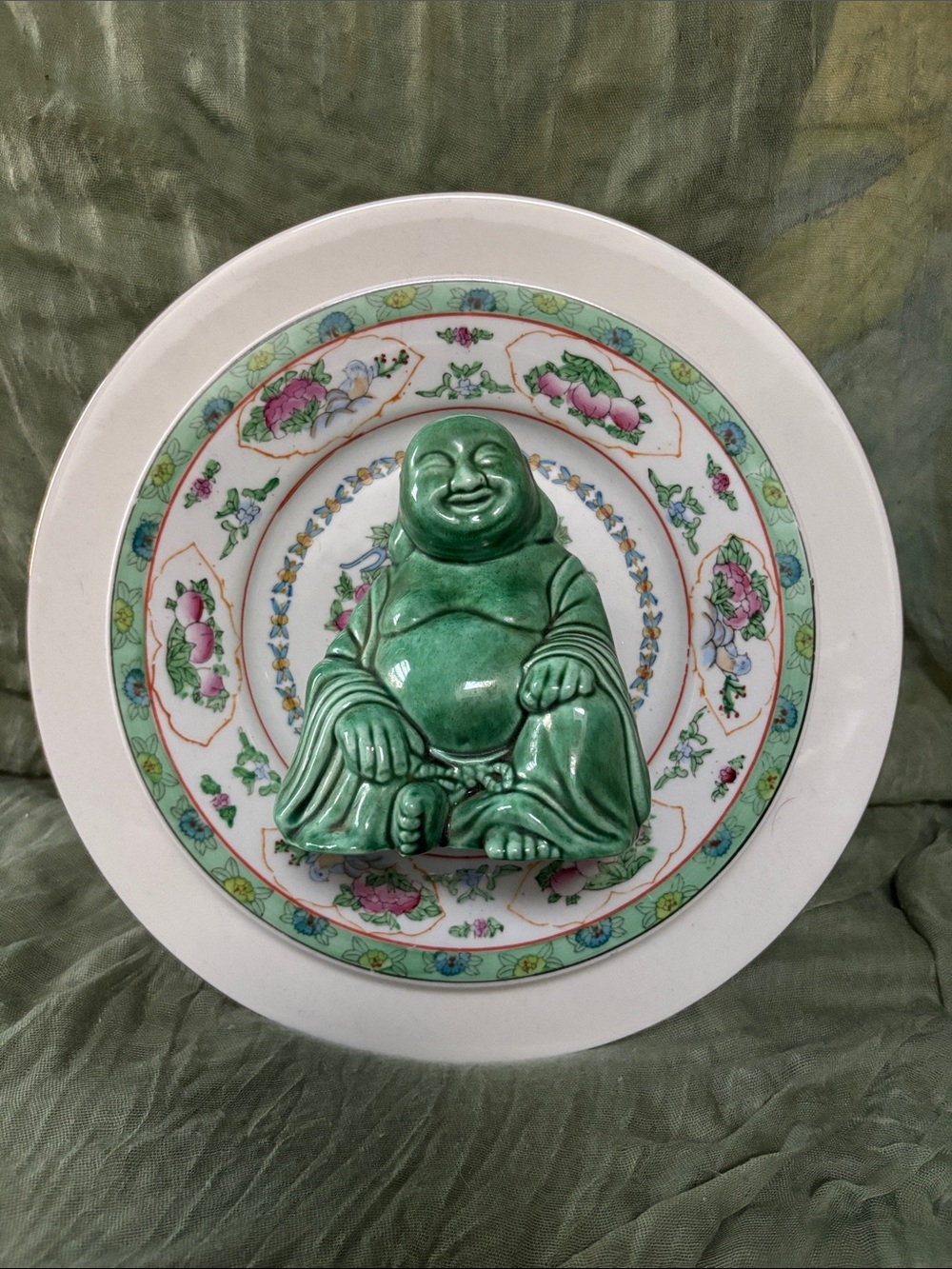 Handmade Upcycled Laughing Buddha Garden Accent